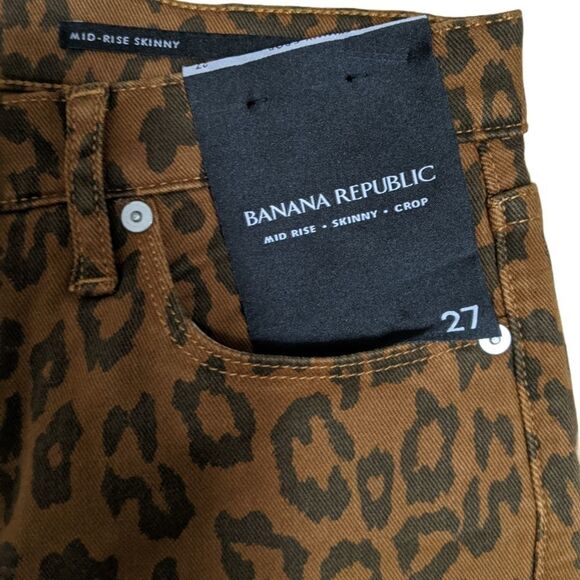 NWT BANANA REPUBLIC Skinny Crop Leopard Jeans 27 - Picture 4 of 10